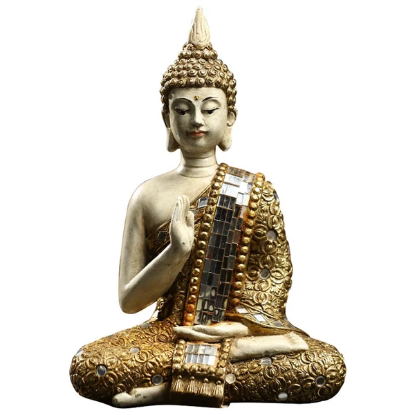 Proven Maxbell Maxbell Sitting Buddha Statue Resin Figurine Handcrafted Decoration Collectibles StyleB Outstanding