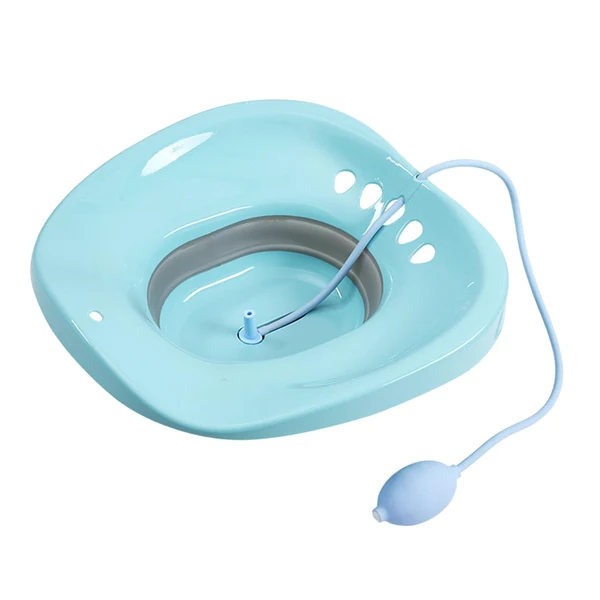 Dependable Maxbell Sitz Bath for Toilet seat Squirter for Perineal Soaking Elderly Women Blue Secure