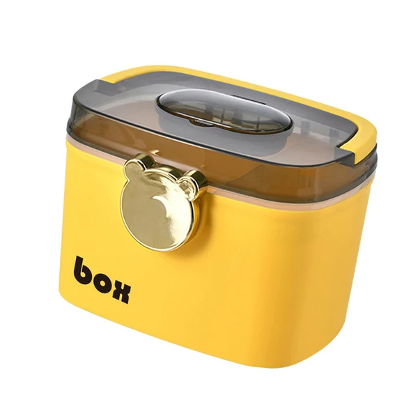 Classic Maxbell Home Emergency Medicine Storage Box Container Removable Tray Large Yellow Breathable