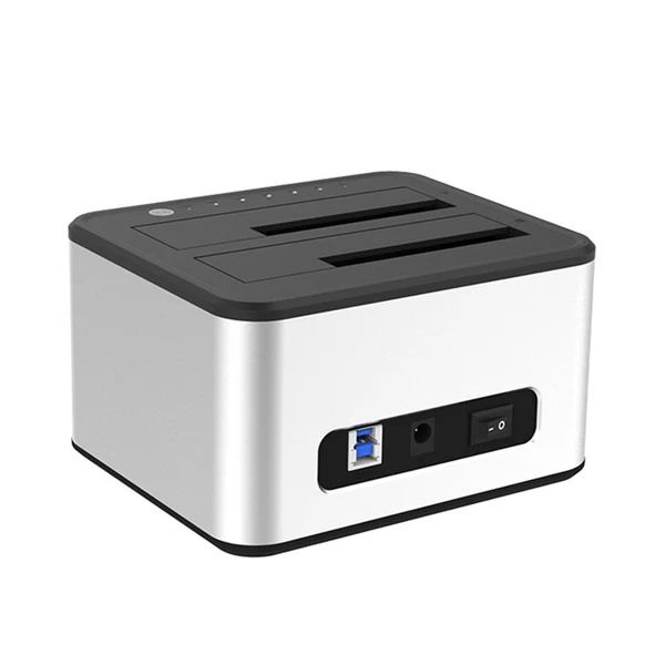Advanced Maxbell 2.5 3.5 inch HDD SSD Dual Bay External Hard Drive Docking Station Clone US Natural