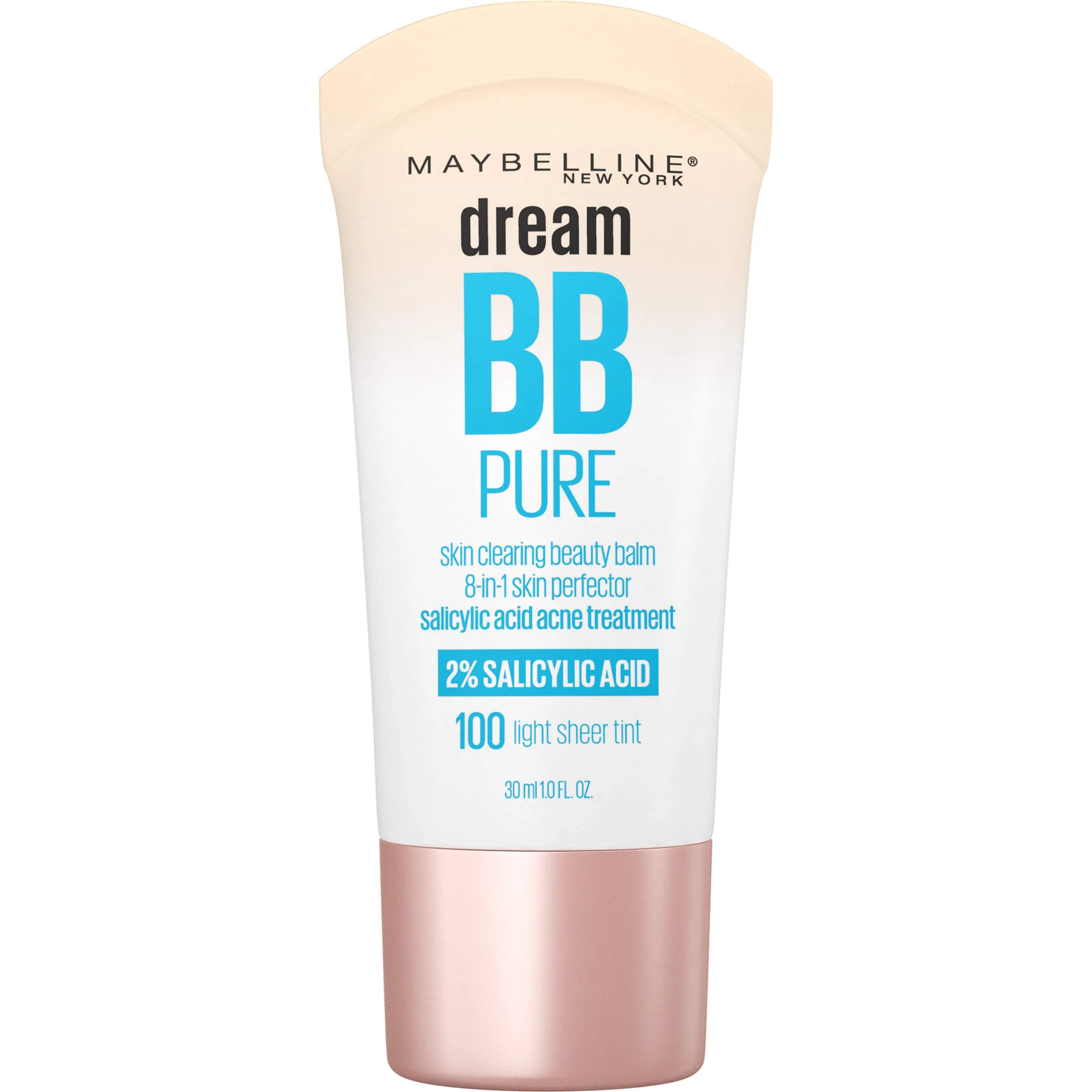 High-Performance Maybelline Dream Pure Skin Clearing BB Cream 8-in-1 Skin ing Beauty Balm With 2 Salicylic Acid Sheer Tint Coverage Oil- Light 1 Count Consistent