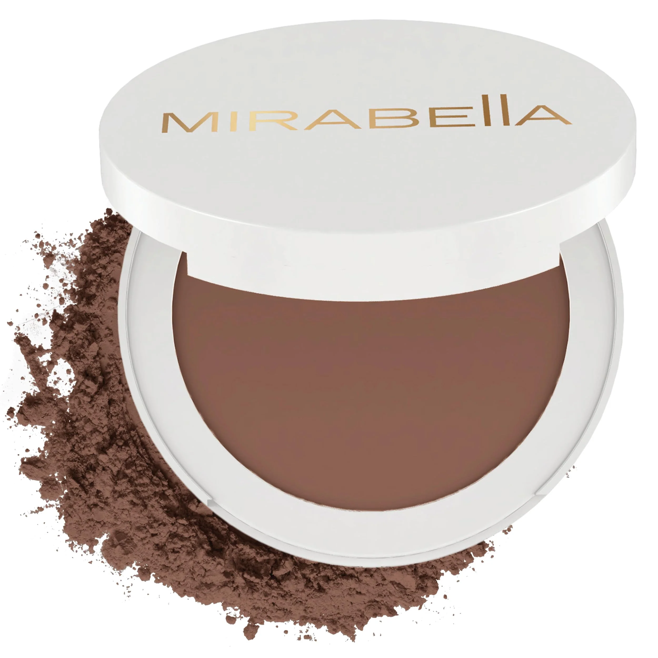 Natural MIRABELLA - Invincible for All Pure Press Foundation HD-Finish Pressed Powder Buildable Mineral Pressed Powder Compact with Jojoba Triglyceride Artisan