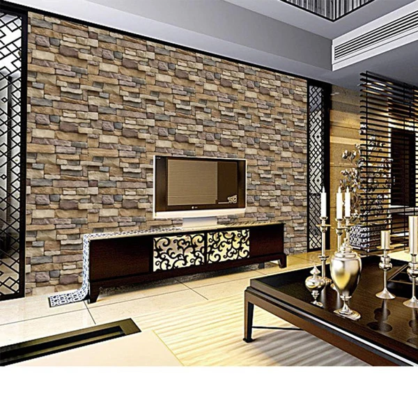 User-Friendly Maxbell 1 Piece 3D PVC Brick Wall Sticker Peel and Stick Wallpaper TV Background Certified