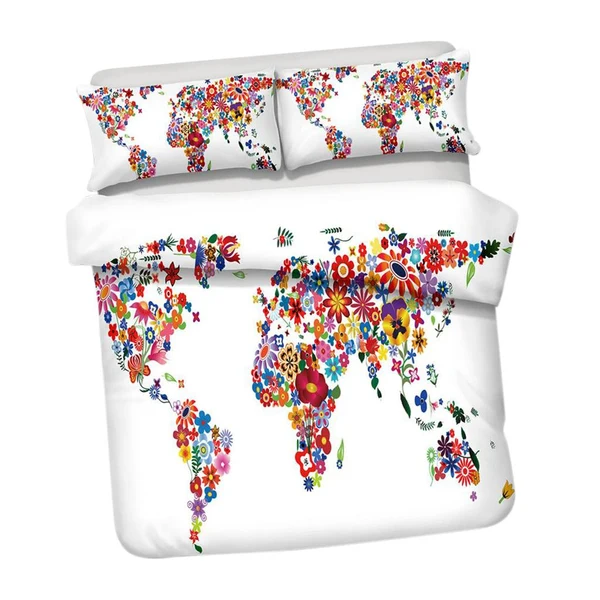 Secure Maxbell Printed Duvet Cover Set 1 Duvet Cover 2 Pillowcase 228X228cm Style_2 Organic