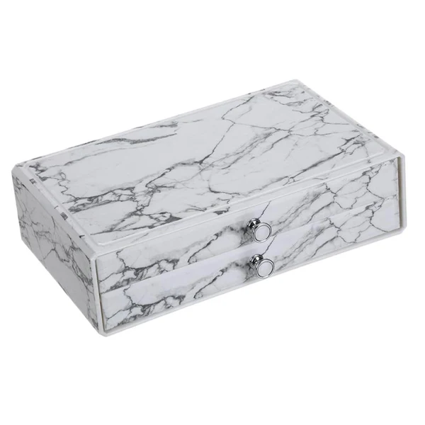 Casual Maxbell Plastic 2 Drawers Jewellery Organizer for Earring Bracelet Necklace Rings Natural