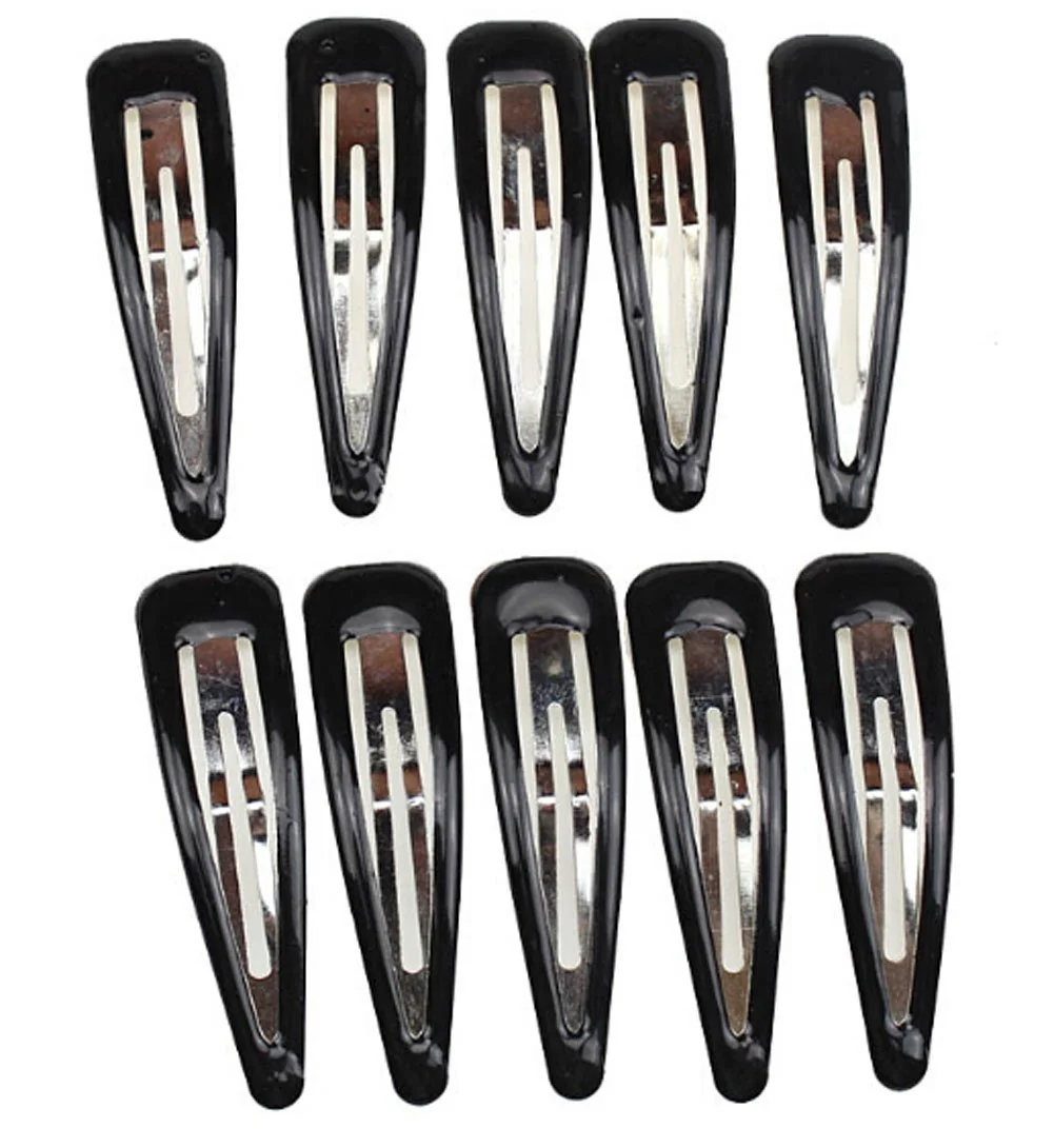 Selected 40Pcs Women Large Black BB Clip Scrub Side Clip Plastic Coated Metal Hair Clips About 6.7CM 2.6 '' Comfortable