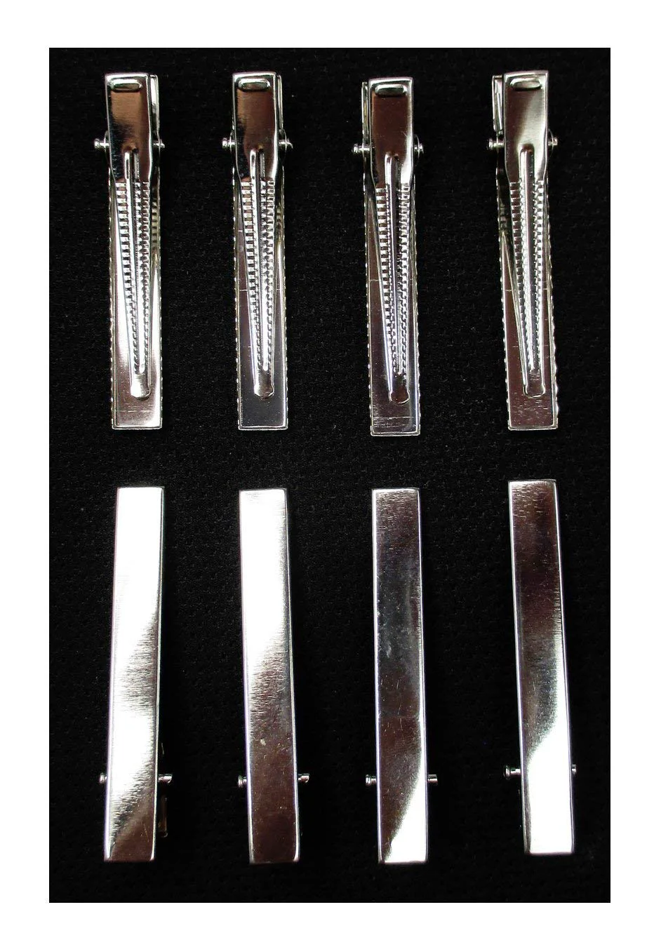 Healthy 50pcs Metal Silver Flat Single Prong Alligator Hair Clips Nickel 56mm Fine Crafted