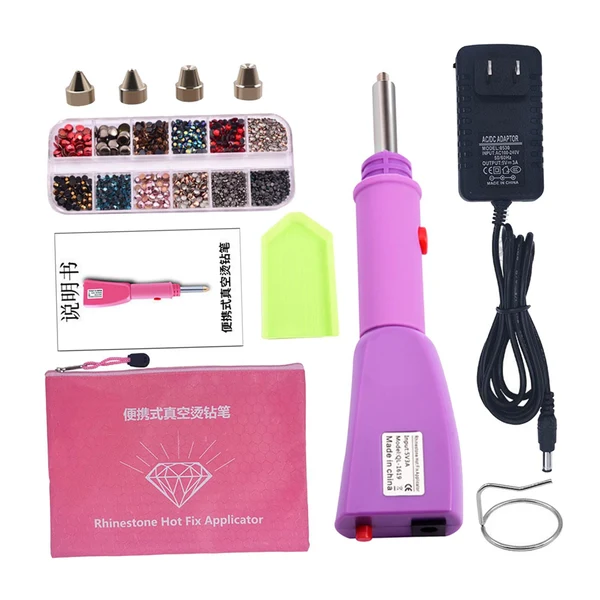 Carefully Designed Maxbell Hotfix Applicator Kit Wand Hot Fix Rhinestone Iron On for Nails Decor Purple Fast