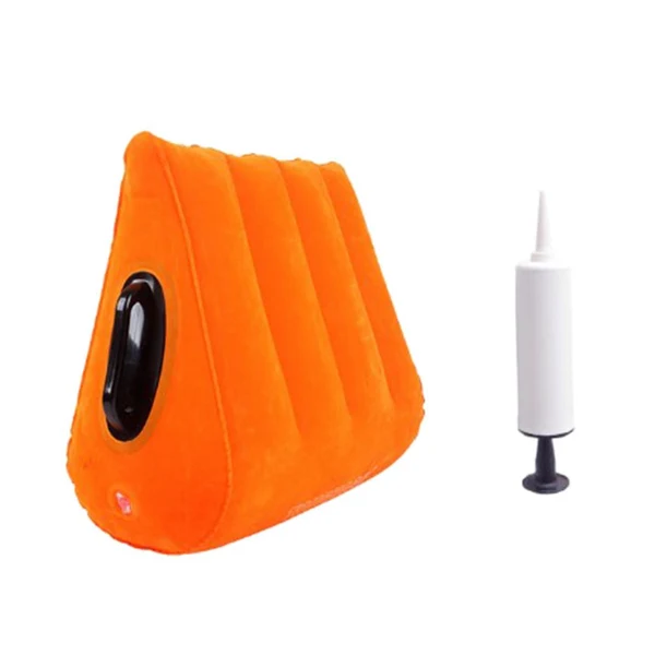 Unique Maxbell Inflatable Triangle Pillow Couples Love Pad Cushion Mat Furniture Orange Elegant