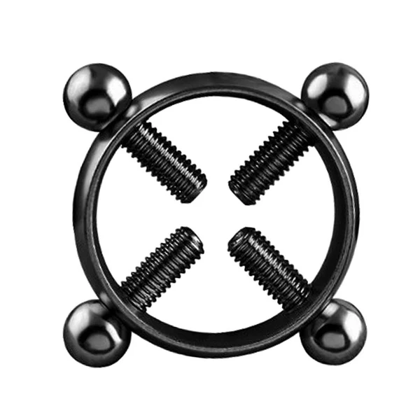 Elegant Maxbell Stainless Steel Screw Adjustable Nipple Shield Ring Clamp Jewelry Black Solid