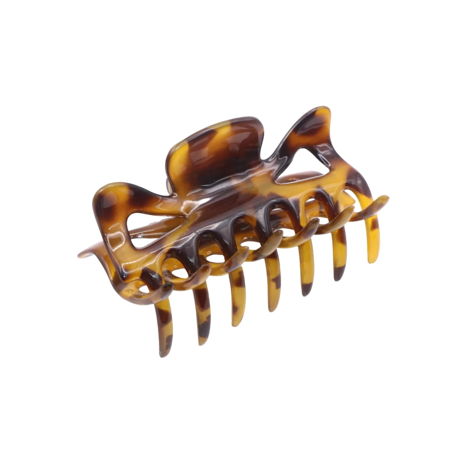 Natural Parcelona French Classic Medium 3 Celluloid No Slip Grip Covered Spring Jaw Hair Claw Durable Styling Hair Accessories Women Strong Hold Girls Hair Pure