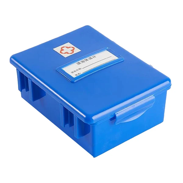 Practical Maxbell Thermometer Disinfection Box Portable Organizer for Mercury Thermometer Blue Genuine