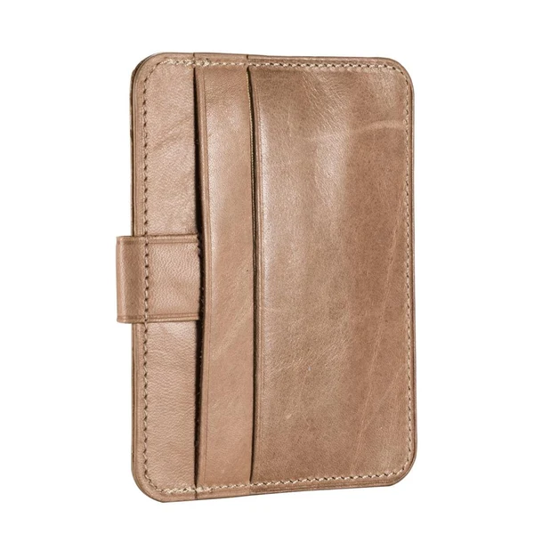 Lightweight Maxbell Slim Suede Business Wallet Credit Card Holder Case Slim Pocket Light Brown Trendy