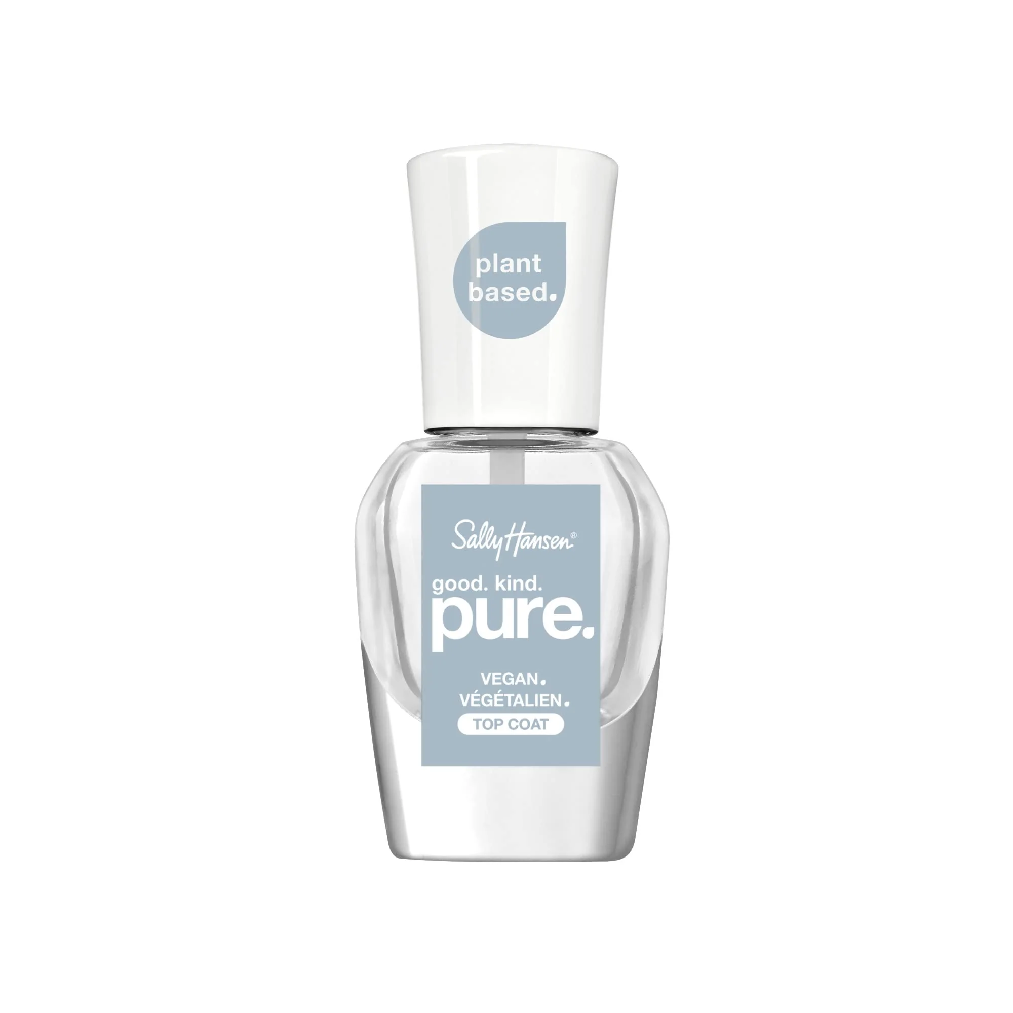 Stylish Sally Hansen Good. Kind. Pure. Nail Polish Top Coat Plant-Based Vegan 16- Formula Clear Nail Polish Recyclable