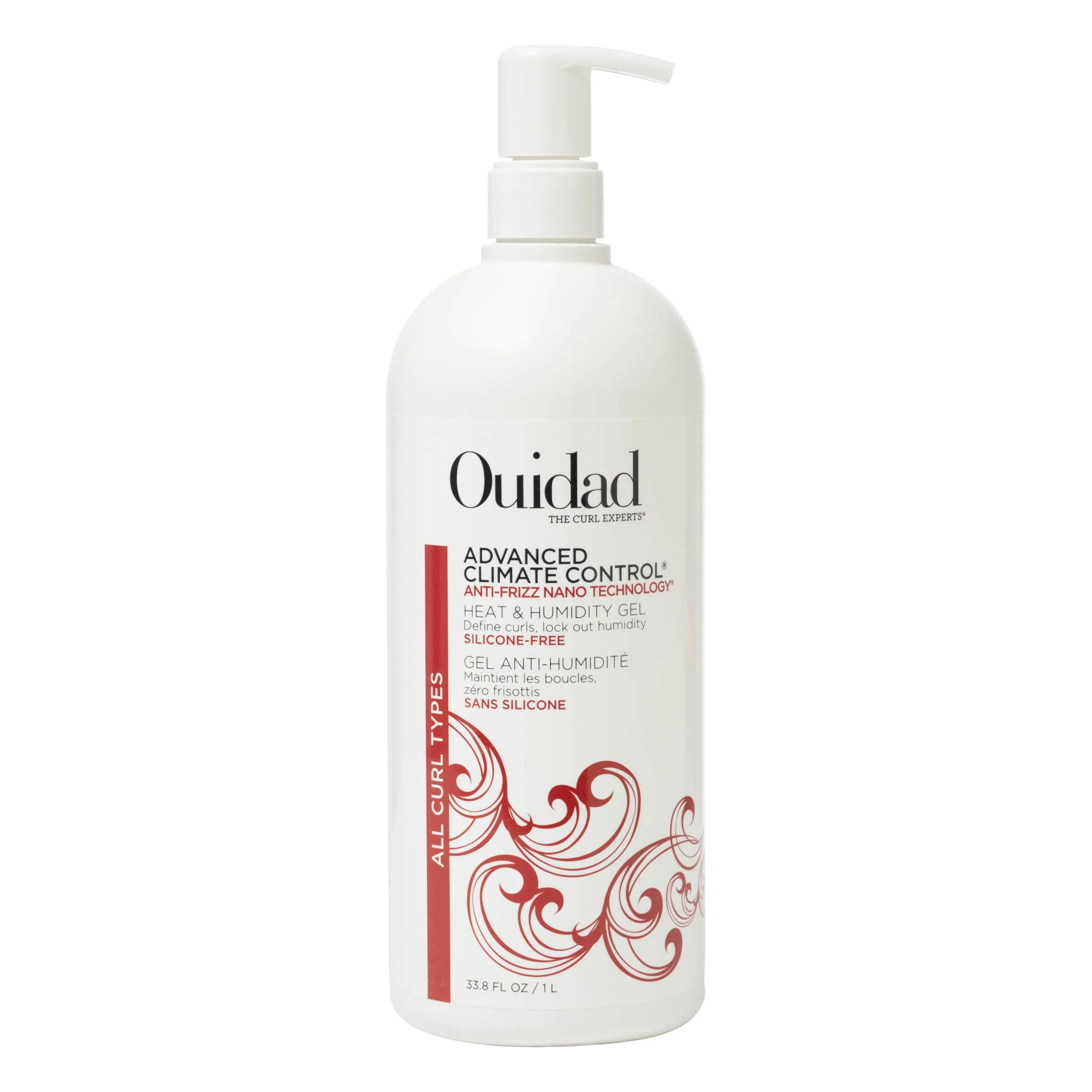 Durable Ouidad Advanced Climate Control Heat Humidity Gel Bulk Size - 33.8 fl oz Anti-Frizz Nano Technology Locks Out Humidity Crunch- Styling Gel Casual