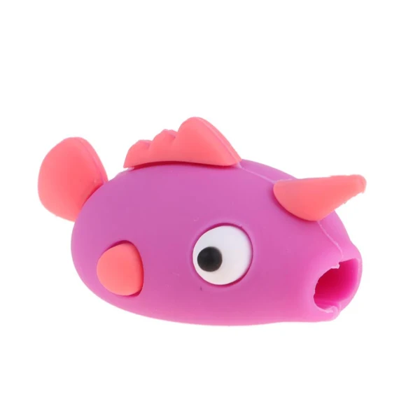 Practical Maxbell Cute Fish Animal Anti-break USB Data Charger Cable Saver Protector purple Superior
