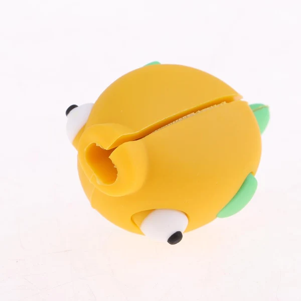 Powerful Maxbell Cute Fish Animal Anti-break USB Data Charger Cable Saver Protector yellow Fine Crafted