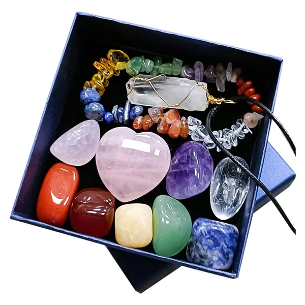 Sophisticated Maxbell Pack of 11 Crystal Energy Stones Gems Specimens for Meditation Crafts Yoga Lightweight