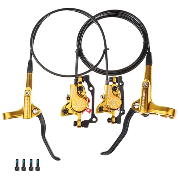 Certified Maxbell Mountain Bike Hydraulic Disc Brake Calipers 160mm Rotor Gold L Rear R Front Proven