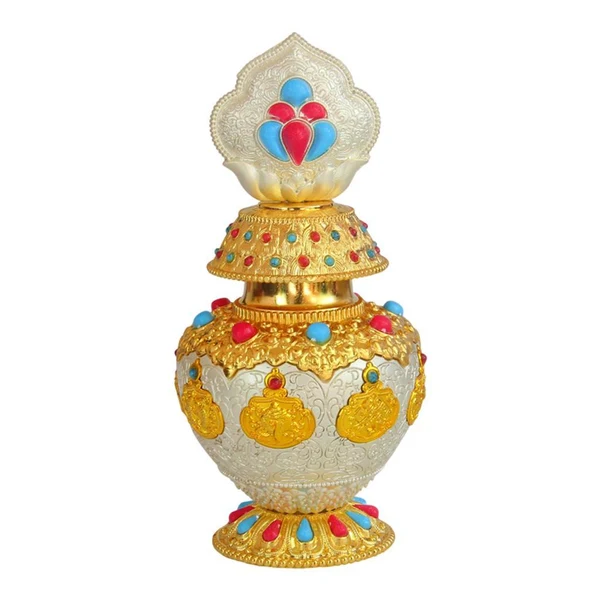 Contemporary Maxbell Eight Auspicious Bottle Religion Tibetan Buddhist Supplies Home Office silver Optimized