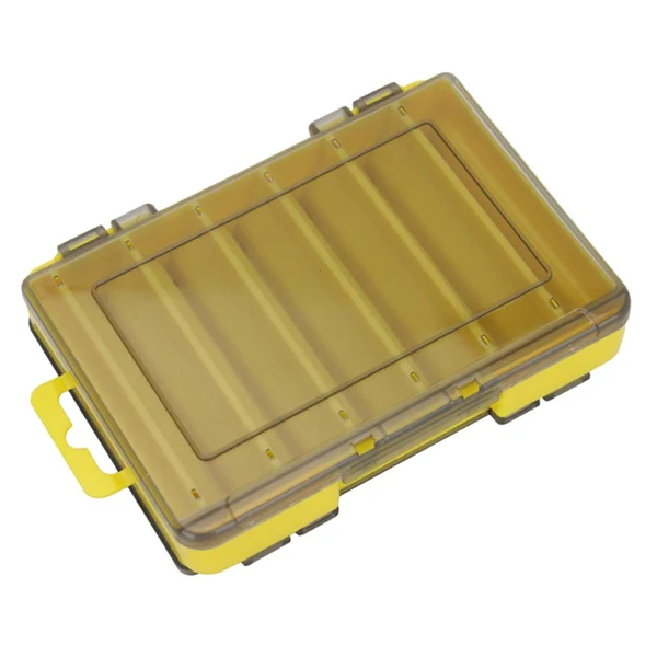 Casual Maxbell Squid Jig Box Both Side Storage Lure Case Holder Yellow 12 Compartments Practical