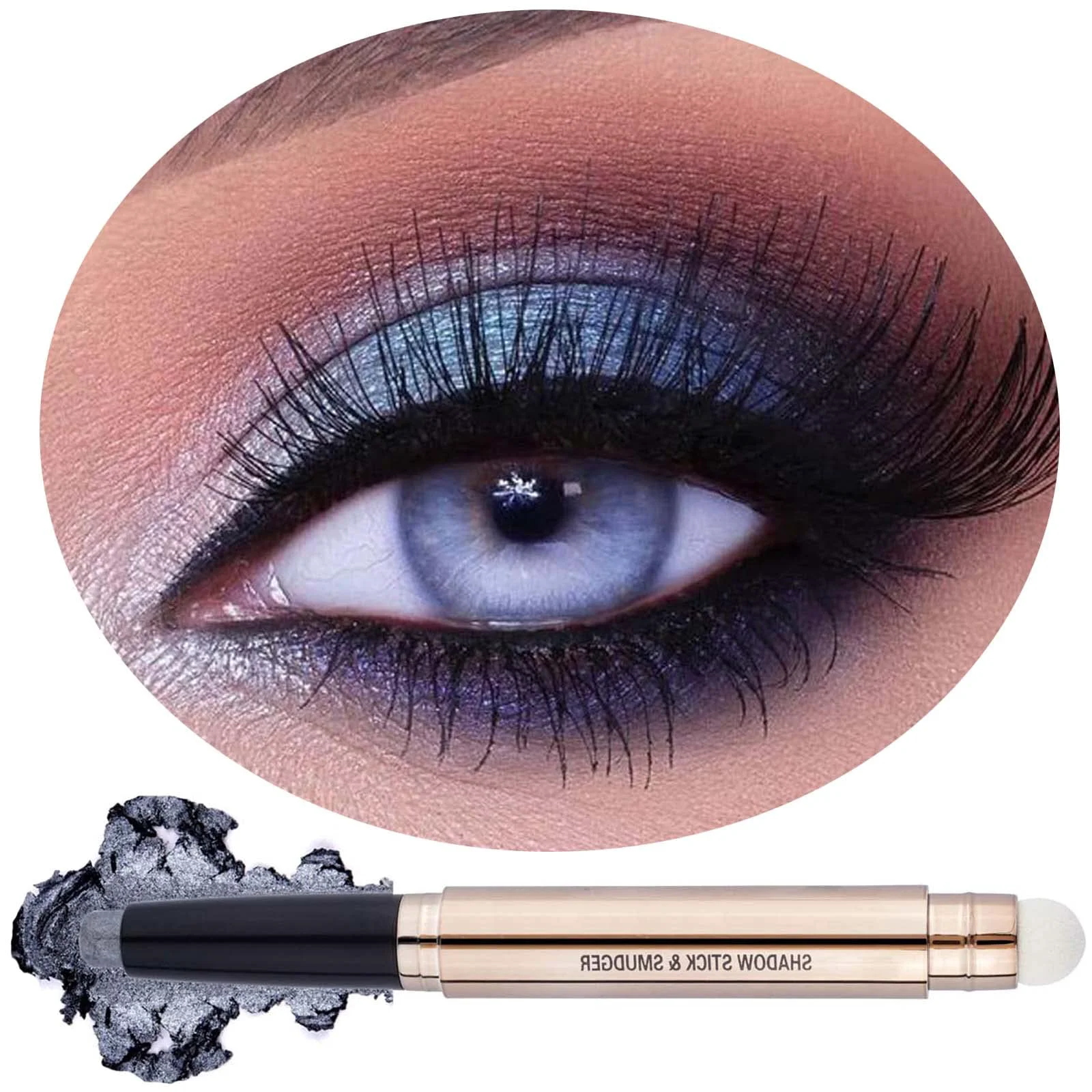 World-Class Daeuwiutr Gray Silver Smokey Eyeshadow Stick Cream Shimmer Smooth Glitter Eye Shadow Pencil Hypoallerge Waterproof Long Lasting Eyeshadow Pen Professional