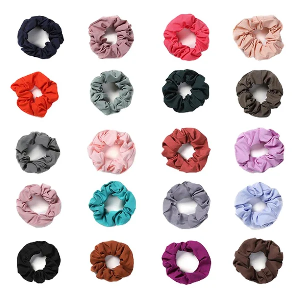 Lightweight Maxbell Set of 20 Chiffon Hair Scrunchies Solid Hair Band Ponytail Holder Hair Ropes Durable