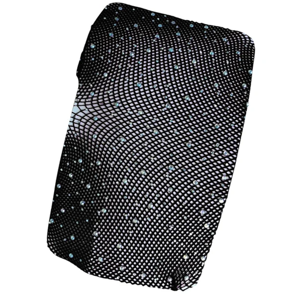 Comfortable Maxbell Ladies Sheer Fishnet Thigh-High Stockings High Waist Crystal Pantyhose Black High-Grade