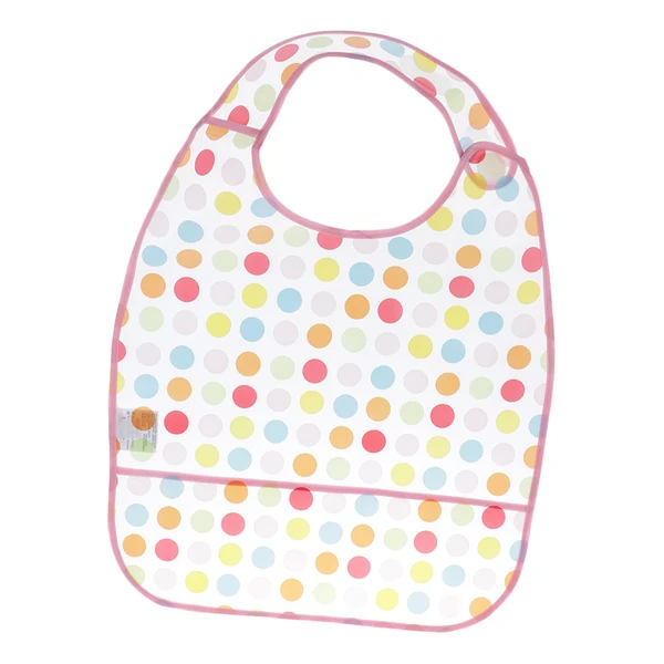 Premium Material Maxbell Waterproof Adult Mealtime Clothes Protector Bib Dining Aid 42 x 35CM Pink Modern