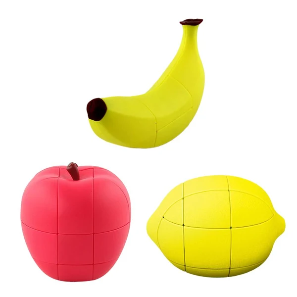 Safe Maxbell Shaped Cube Fruit Cube Puzzle Toy Apple Banana Lemon Educational Toy Reusable