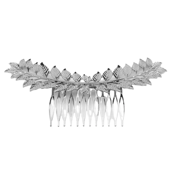 Verified Maxbell Long Metal Olive Leaves Vine Hair Comb Pin Wedding Party Bridal Headpiece Silver Excellent