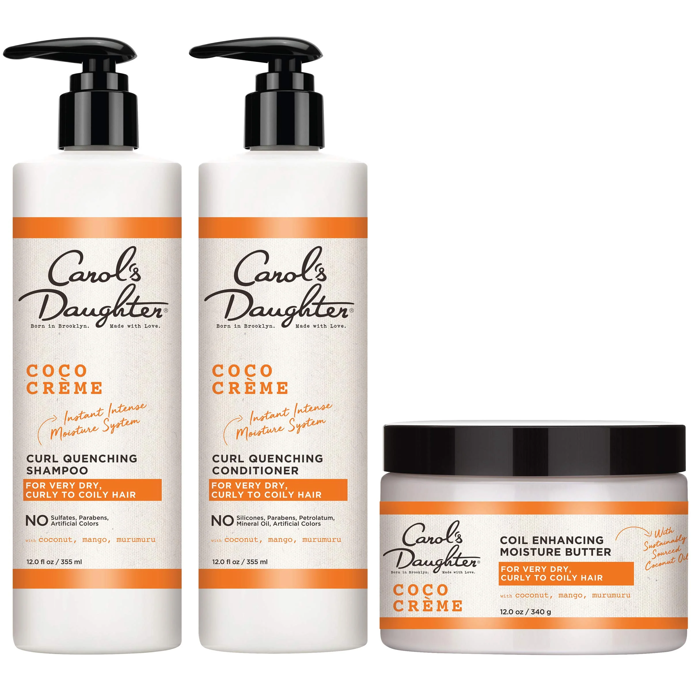 World-Class Carol s Daughter Coco Creme Sulfate Shampoo and Conditioner Set with Silicone Hair Butter for Very Dry Curly Hair with Coconut Oil Healthy