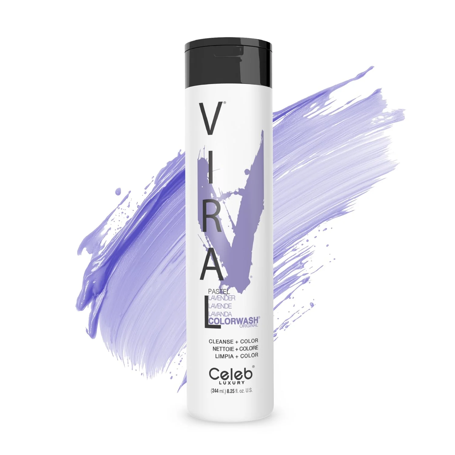 Celeb Luxury Viral Colorwash Professional Semi-Permanent Hair Color Depositing Shampoo Pastel Lavender 8.25 Fl Oz Pack of 1 Crafted
