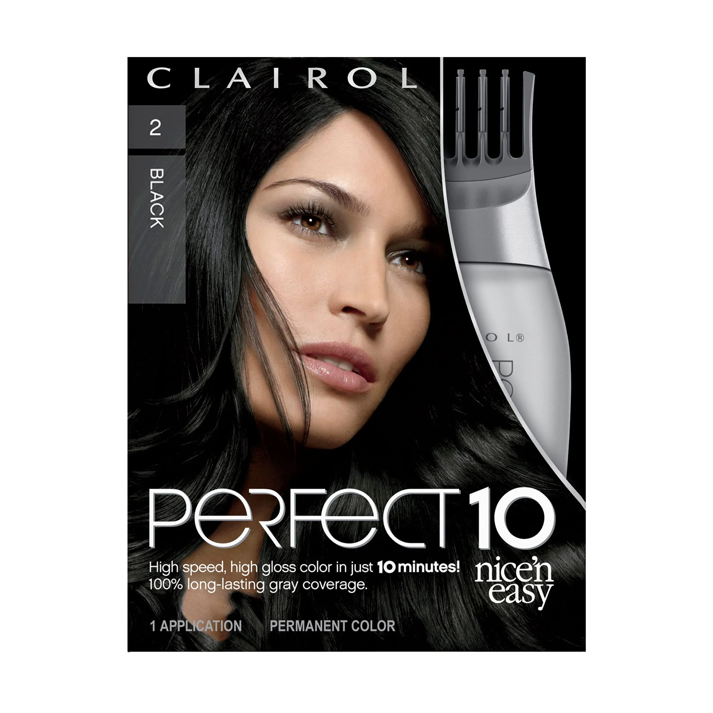Contemporary Clairol Nice'n Easy 10 Permanent Hair Dye 2 Black Hair Color Pack of 1 High-Quality