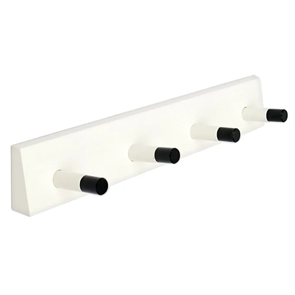 Clean Maxbell Wall Mounted Bamboo Wood Board Coat Rack Hanger with 4 Chrome Hook White High-Performance