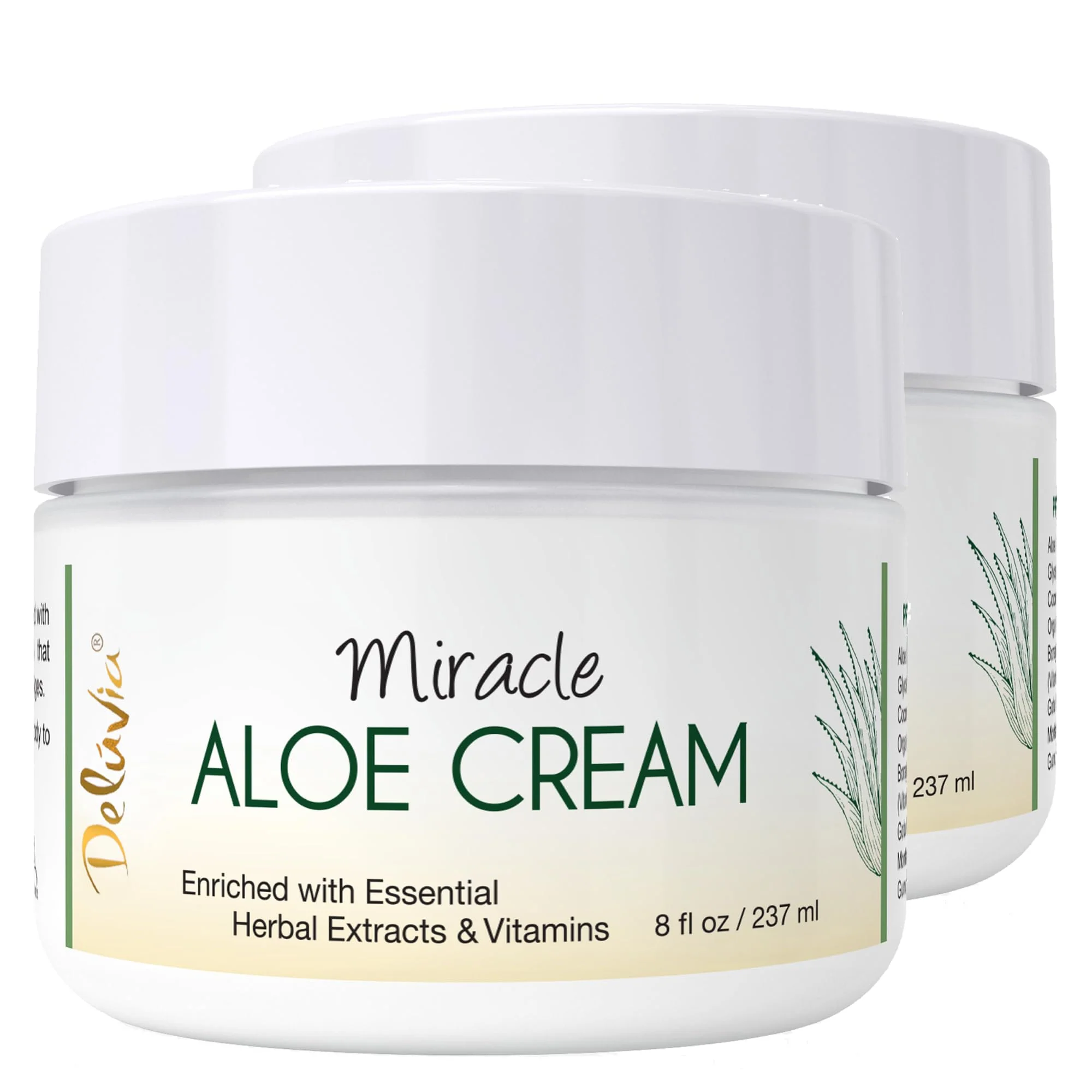 Verified Deluvia Aloe Cream Face Body Moisturizer with Vitamin E Organic Aloe Vera Hydrating Soothing for Dry Skin Anti-Wrinkle Acne Scars Healthy