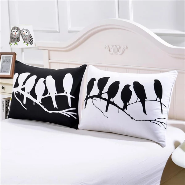 Expertly Made Maxbell 1 Pair Rectangle Couple Throw Pillow Cases Cushion Covers Home Bedroom Decor Bird-50cmx75cm Smart