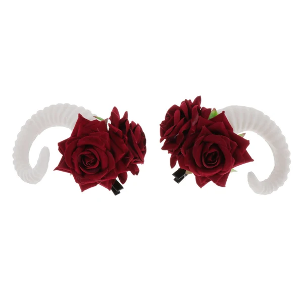 Genuine Maxbell Ram Horns Cosplay Headband Sheep Goat Greek Faun Horns Fancy Dress Up White High-Grade