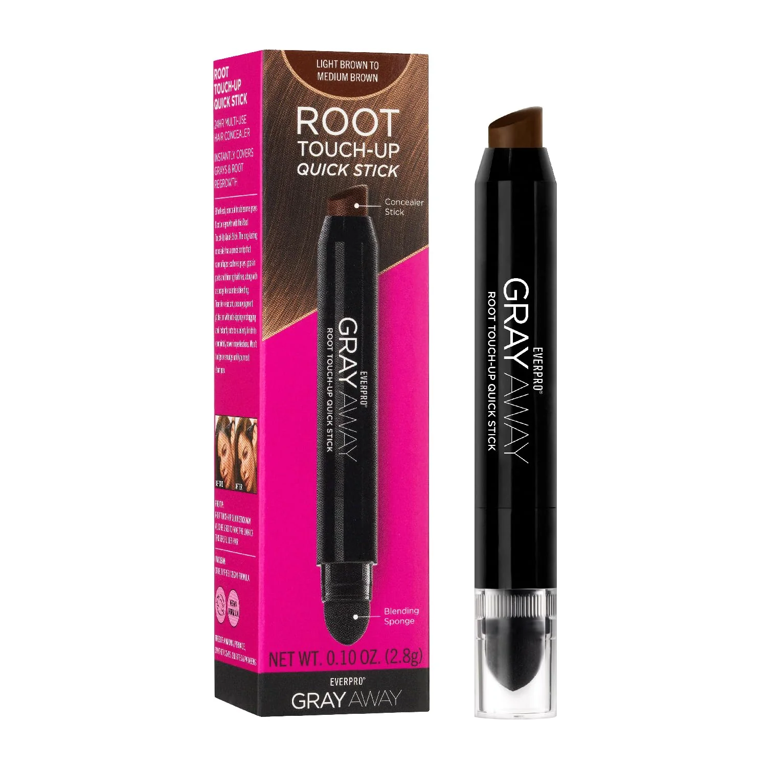 Verified EVERPRO Gray Away Root Touchup Quick Stick Light Brown 0.1 Oz Refined
