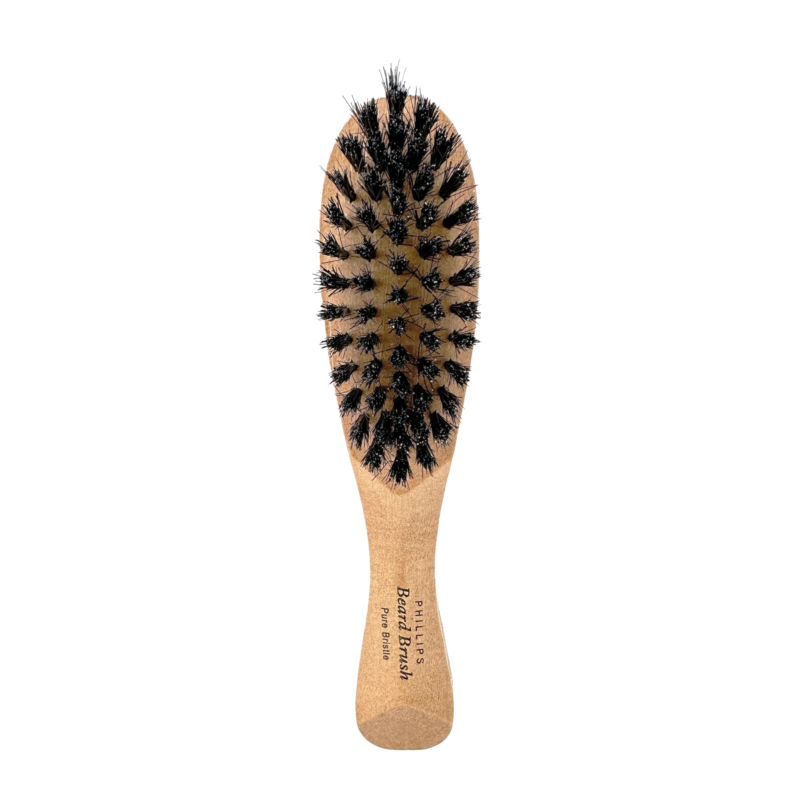 Eco-Friendly Phillips Brush Co Boar Bristle Beard Brush - Compact Lightweight Wooden Men's Grooming Tool for Facial Hair Environmentally Friendly