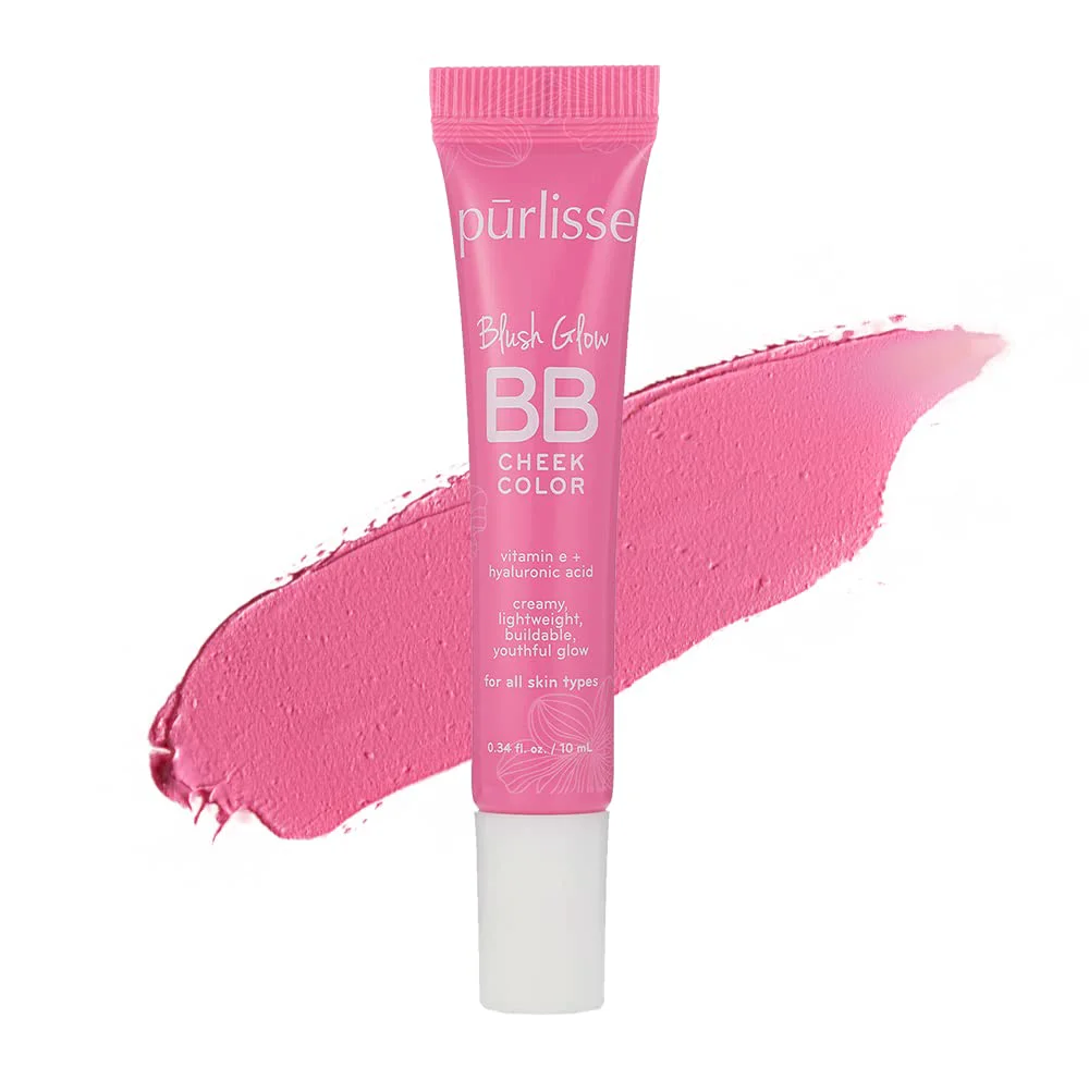 Breathable pürlisse Blush Glow BB Cheek Color - Dewy Liquid Blush for Cheeks - Enriched with Vitamin E Hyaluronic Acid - Creamy Lightweight Buildable Elite