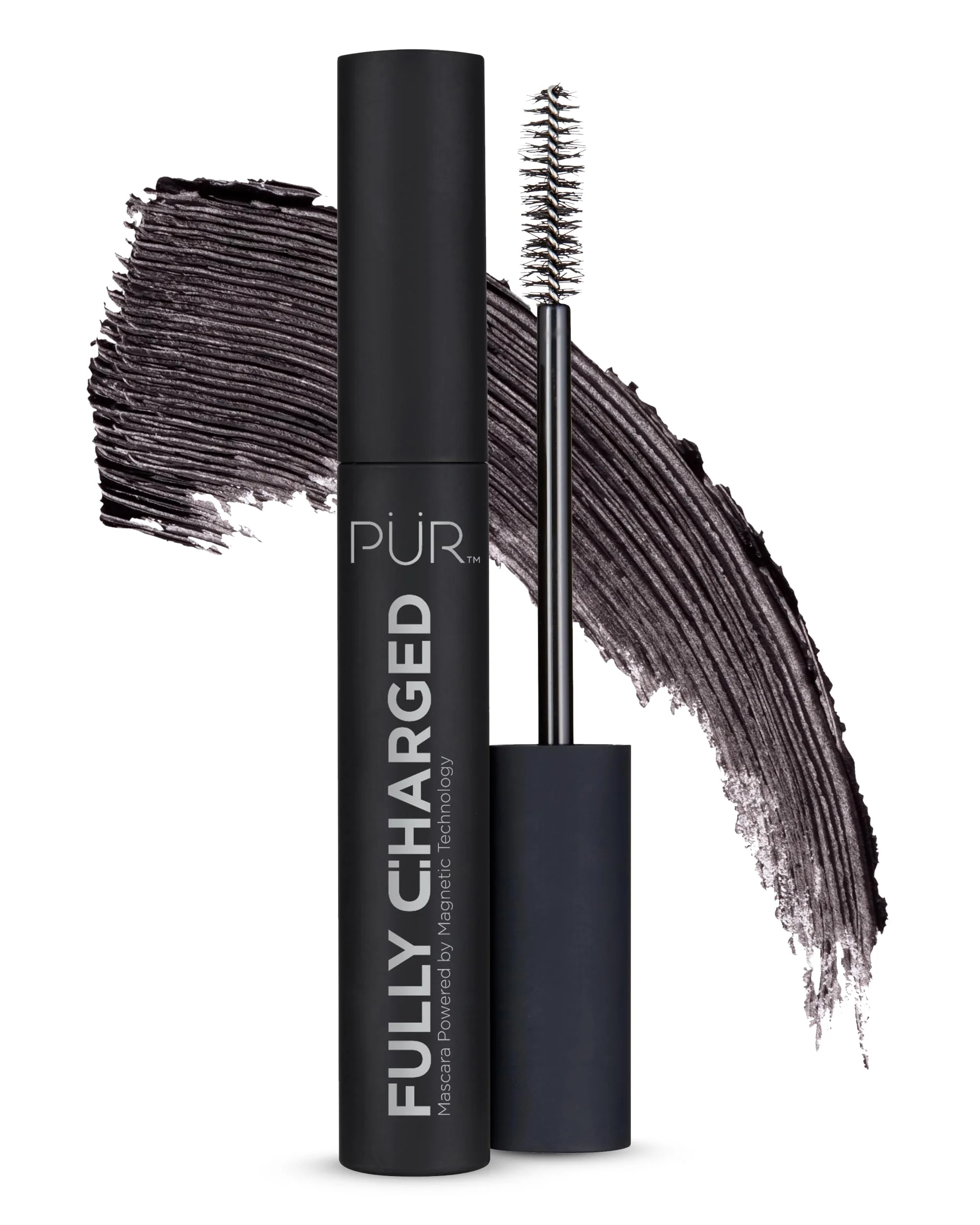Authentic PÜR MINERALS Fully Charged Mascara for Eye Lash Volume Length Black - Travel Size Thickening Volumizing Lengthening Mascara Powered Classic