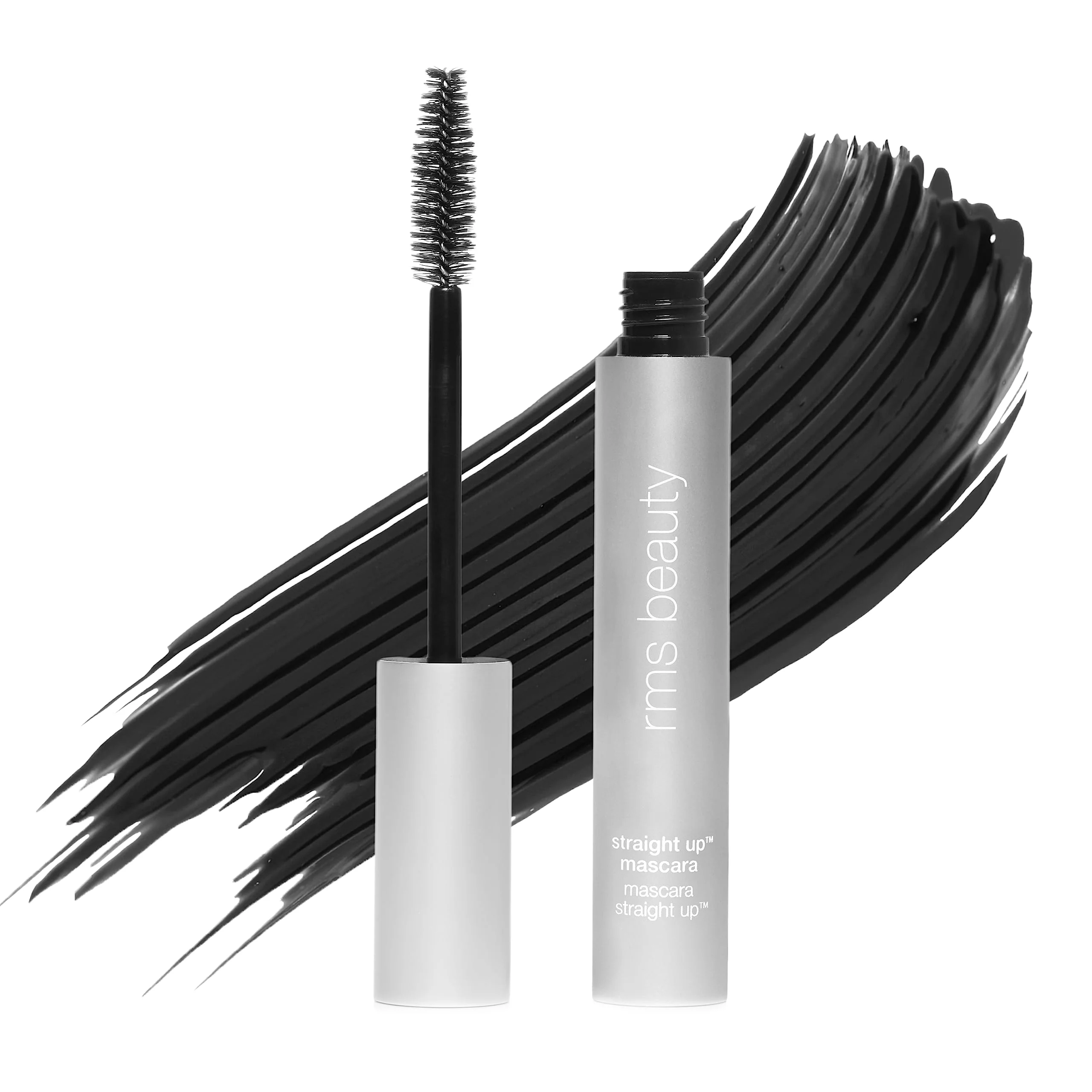 Advanced RMS Beauty Straight Up Volumizing Peptide Mascara - Black Lash-Lengthening Thickening Formula Nourishing Peptides Waterproof Vegan Carefully Designed