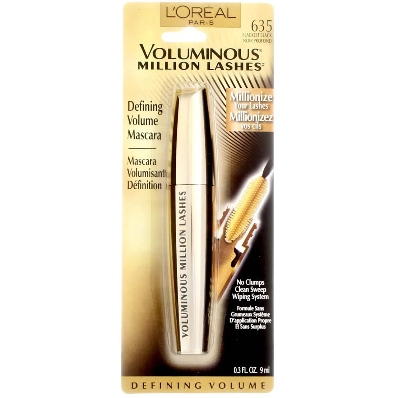 Advanced L O Paris Voluminous Million Lashes Mascara 635 Blackest Black Pack of 2 Modern