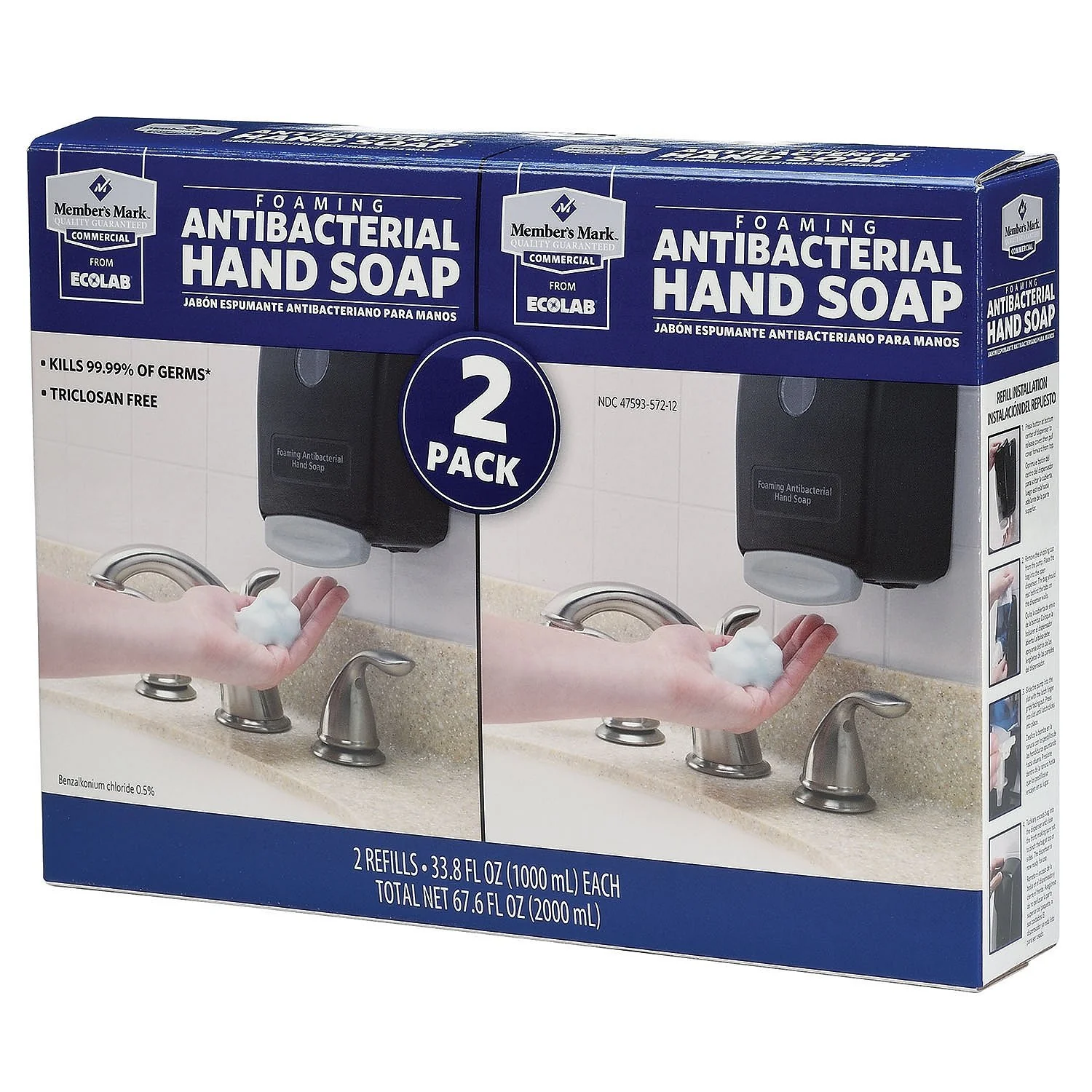 Certified Member's Mark Commercial Foaming Antibacterial Hand Soap 2 Pack World-Class
