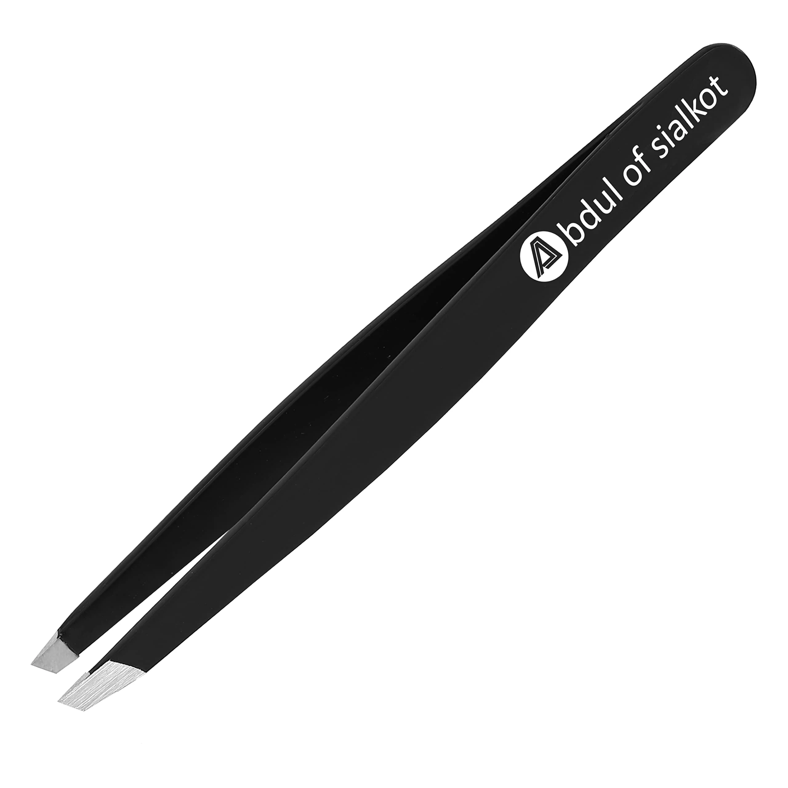 Breathable Abdul of Sialkot Tweezers for Eyebrows -Slant Tip Professional Stainless Steel Eyebrow Tweezers for Women Men - Great Precision on Brow Facial Hair Soft