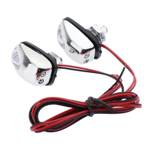 Certified Max 1 Pair Car Hood Windshield Spray Nozzle Wiper Washer With LED Light White Light Fine