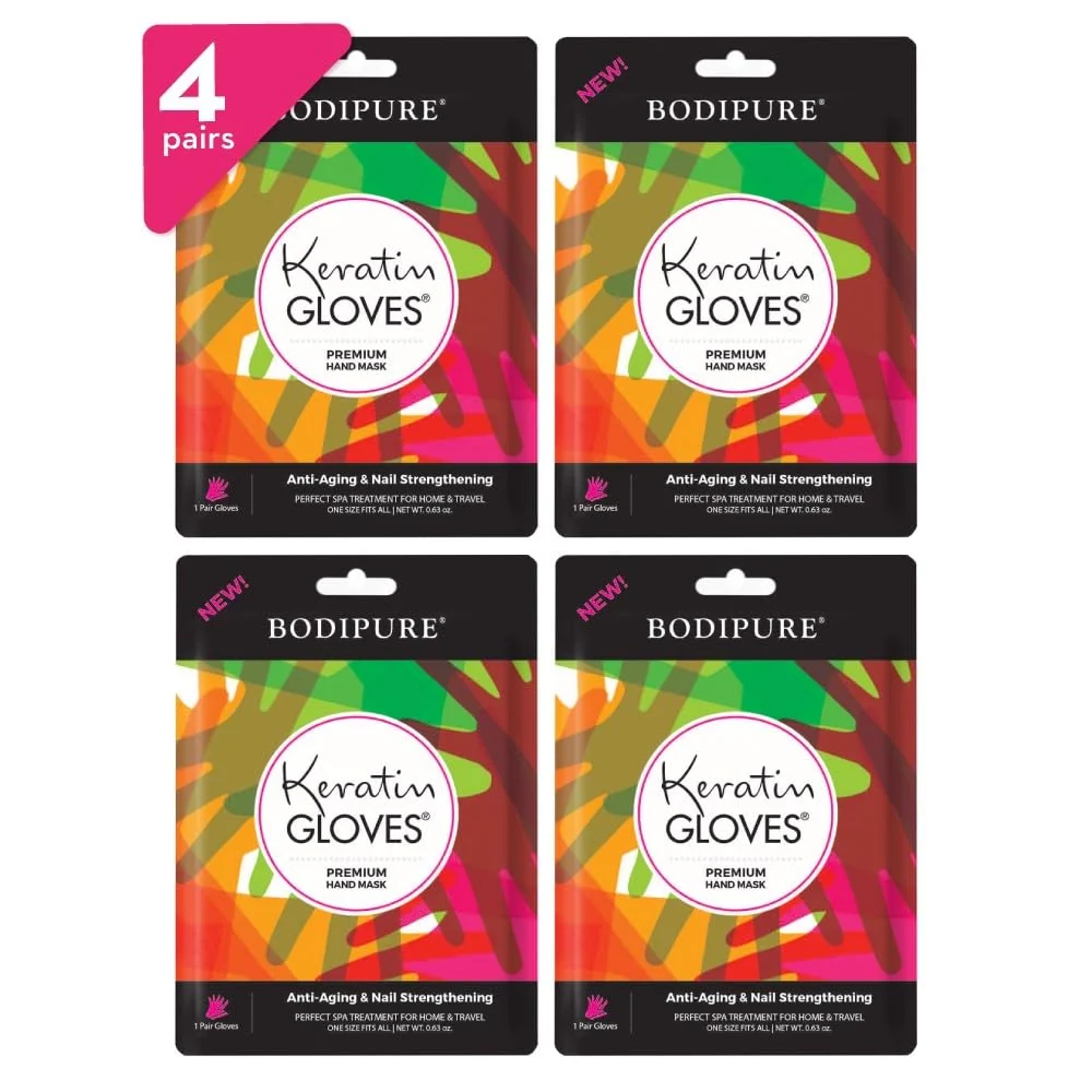 Casual Bodipure Premium Hand Mask Keratin Gloves Moisturizing Gloves for Dry Hands Nail-Strengthening Cuticle Softening Spa Experience at Home Sustainable
