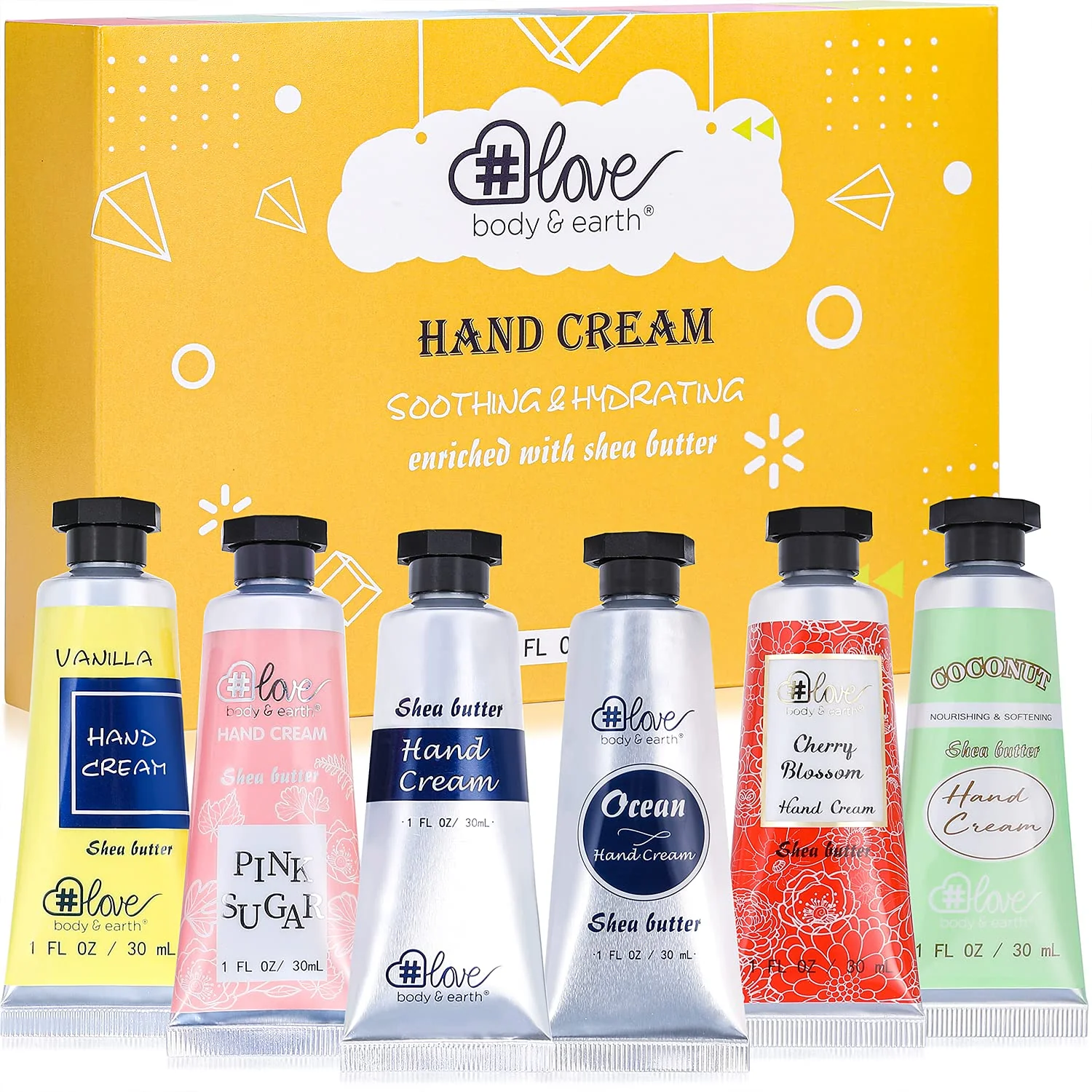 Verified BODY EARTH LOVE Hand Cream Gift Set Hand Lotion Sets for Women Gift Mothers Day Gifts for Mom Gifts Pack of 6 Advanced Repair Hand Cream for Dry High-Quality