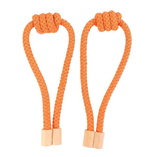 Certified Max 1 Pair of Modern Knotted Curtain Tiebacks Holdback with Magnetic Orange Convenient